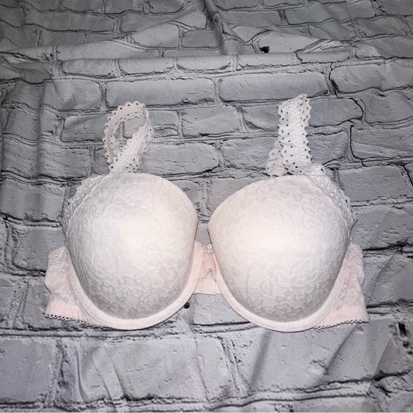 Aerie Lace Underwire Bra Blush Pink 36C Lace Overlay with Eyelet Straps - Picture 5 of 10